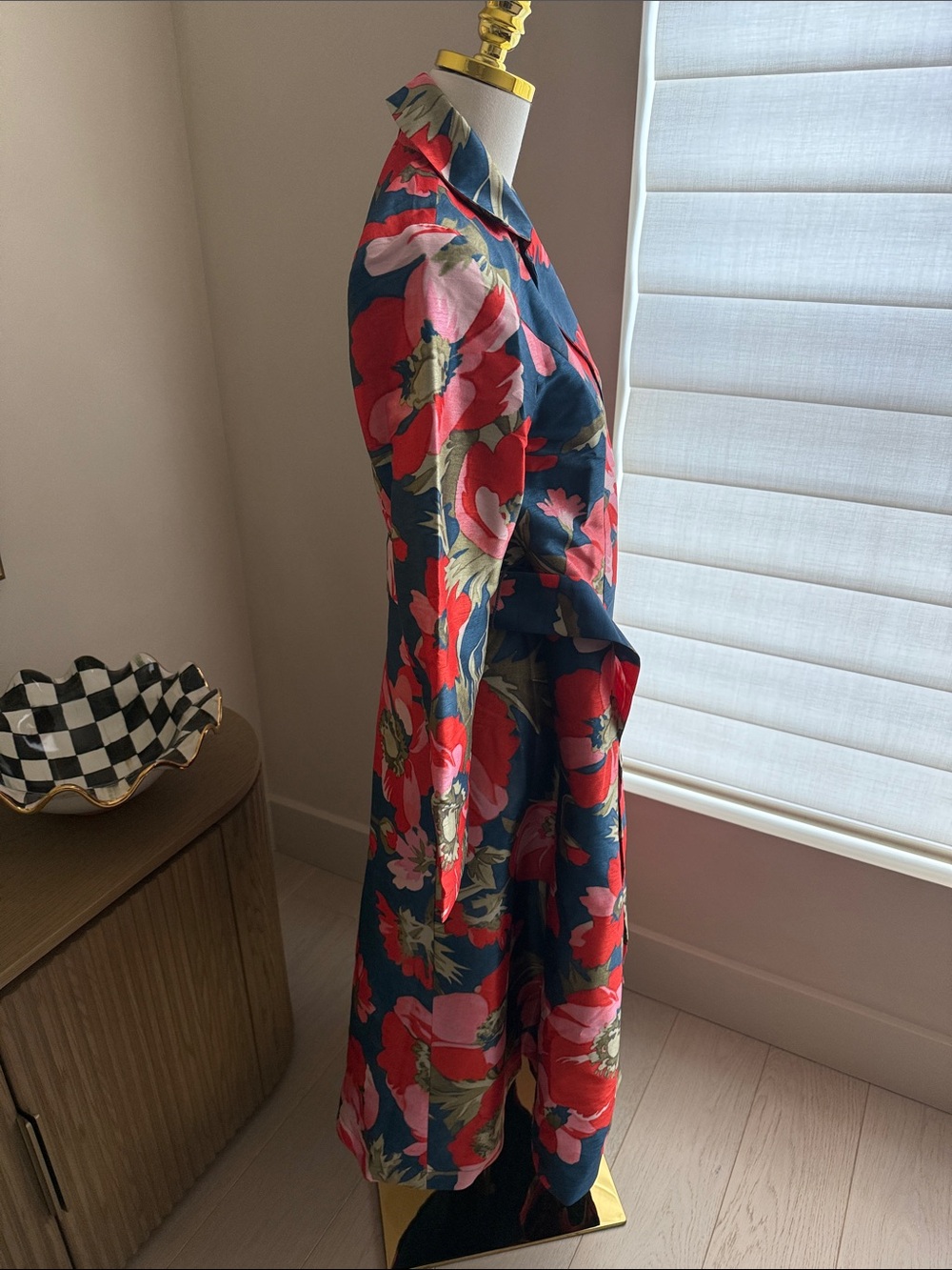 Frances Valentine New York Lucille Wrap Dress Paradise Poppy Size Small Navy Red - Picture 13 of 16